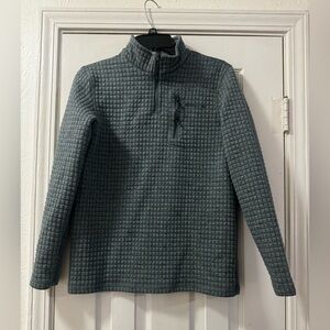 Properly Tied Quilted Half-Zip Pullover Sweater - Slate Blue-Green